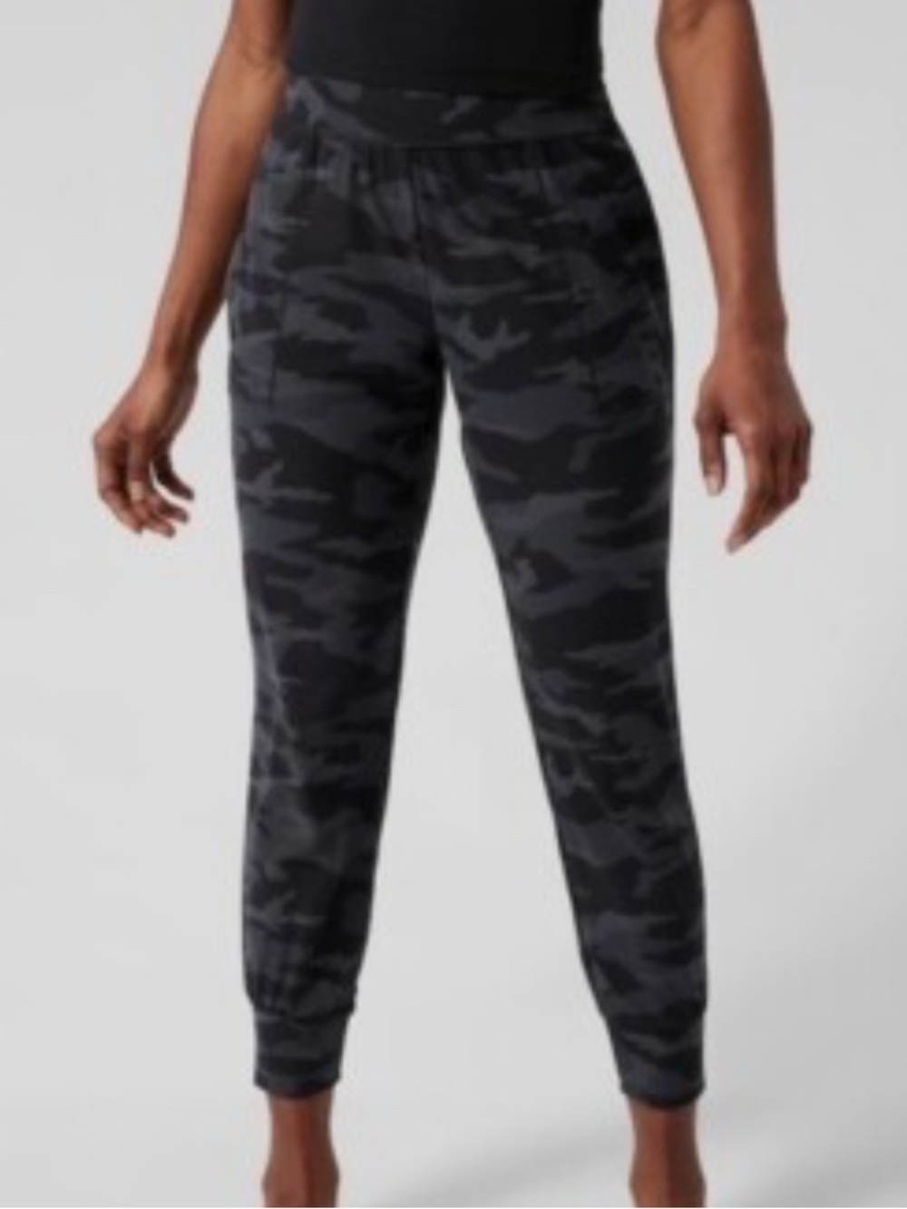 Athleta Salutation Camo Joggers Black & Gray